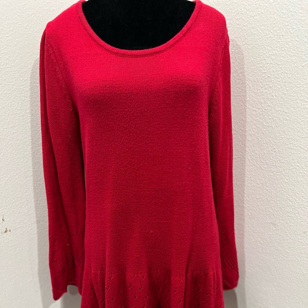 Style & Co. (Macy’s) size M. Removable scarf and cute detail to bottom.